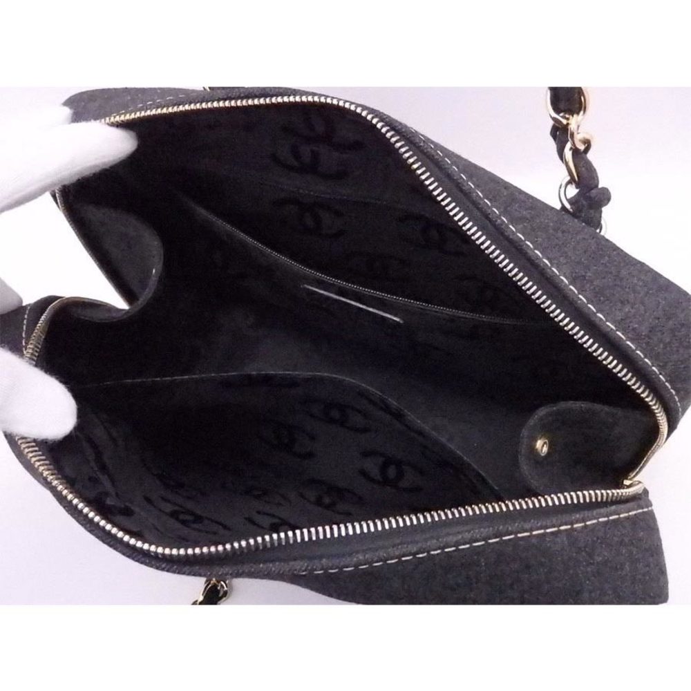 Chanel Wild Stitch Wool Chain Shoulder Bag Gray - Picture 4 of 5